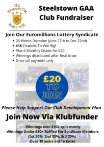 Steelstown euro millions lottery syndicate fundraiser